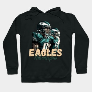 Philadelphia eagles football player graphic design cartoon style beautiful artwork Hoodie